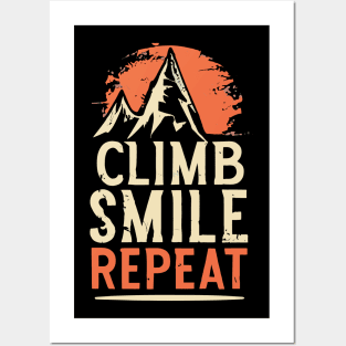 Free Climbing Boulderer Mountain Rock Bouldering Climber Gym Retro Posters and Art